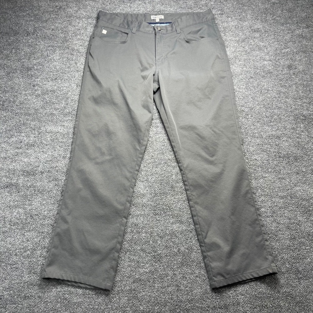 Peter Millar Crown Sport Mens 34x32 Performance Golf Pants Iron Grey MF20EB66FB